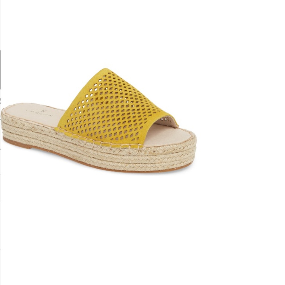 Caslon Cammy Platform Slide Sandal Mustard Suede - image 1